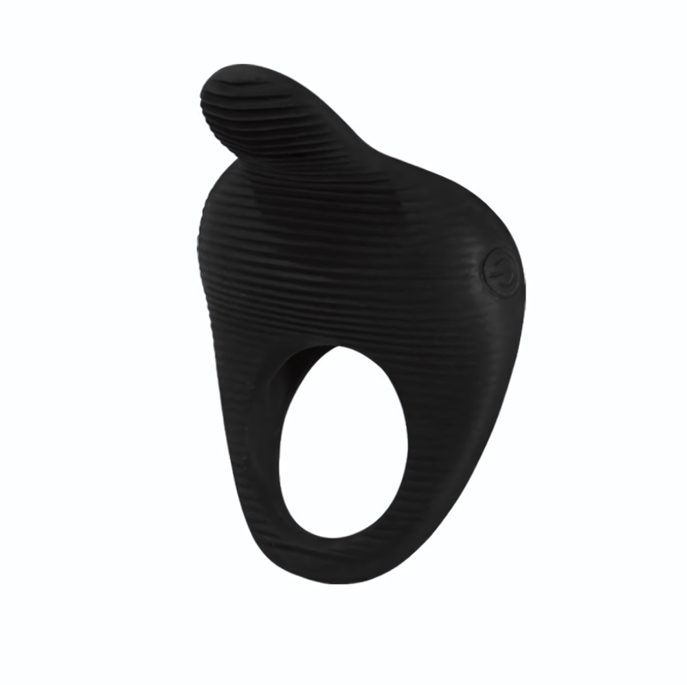 Чёрное эрекционное виброкольцо Thimble (Цвет: черный)