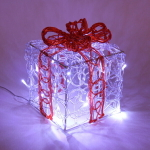 Фигура светодиодная «Подарок» 14 см, 10 ламп LED, IP-65, Белый/красный