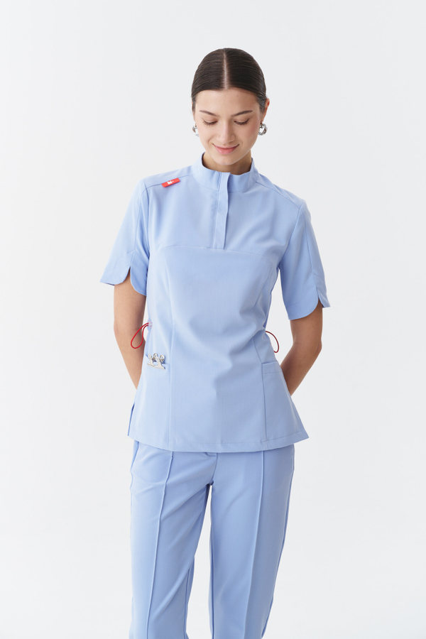 Топ медицинский женский Деликато, скайблю