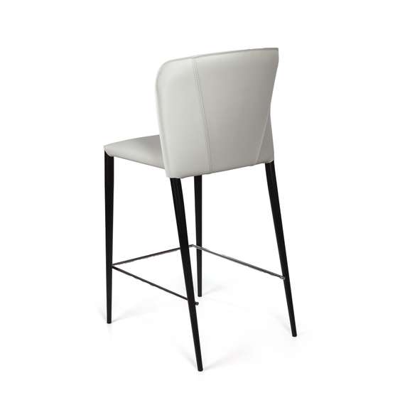 Стул полубарный Albert, кожа белый