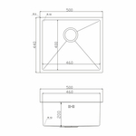 Мойка подст.монтаж 50х44 (3,0) вып 3 1/2  MIXLINE PRO 20см с сифоном (золото)