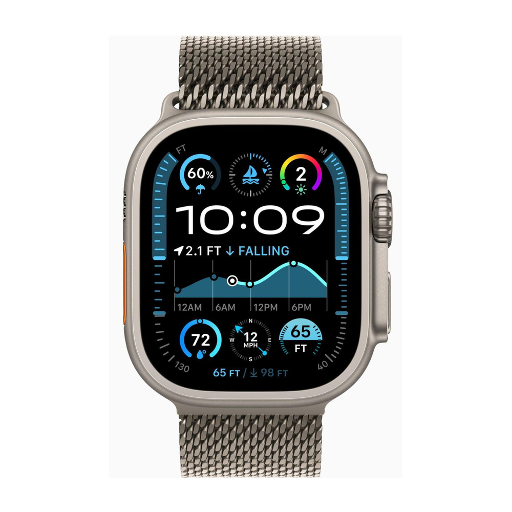 Apple Watch Ultra 2 (2024) 49mm Natural Titanium Case with Natural Titanium Milanese Loop L