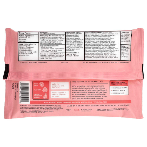 The Honey Pot Company, Успокаивающие салфетки от геморроя, максимальная сила действия, 20 салфеток