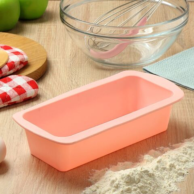 Форма для выпечки силикон, 13.5х27х6 см, прямоуг, роз, Daniks, Savory, Y4-4962