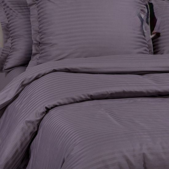 Двуспальный с европростынёй комплект постельного белья Мокрый асфальт Страйп-сатин