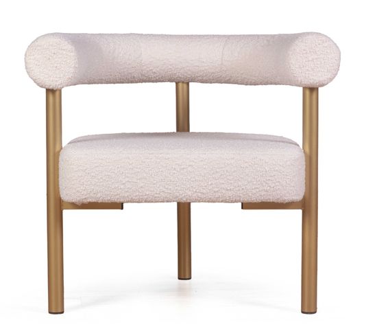 Кресло BIGGI, букле белый, опоры золото