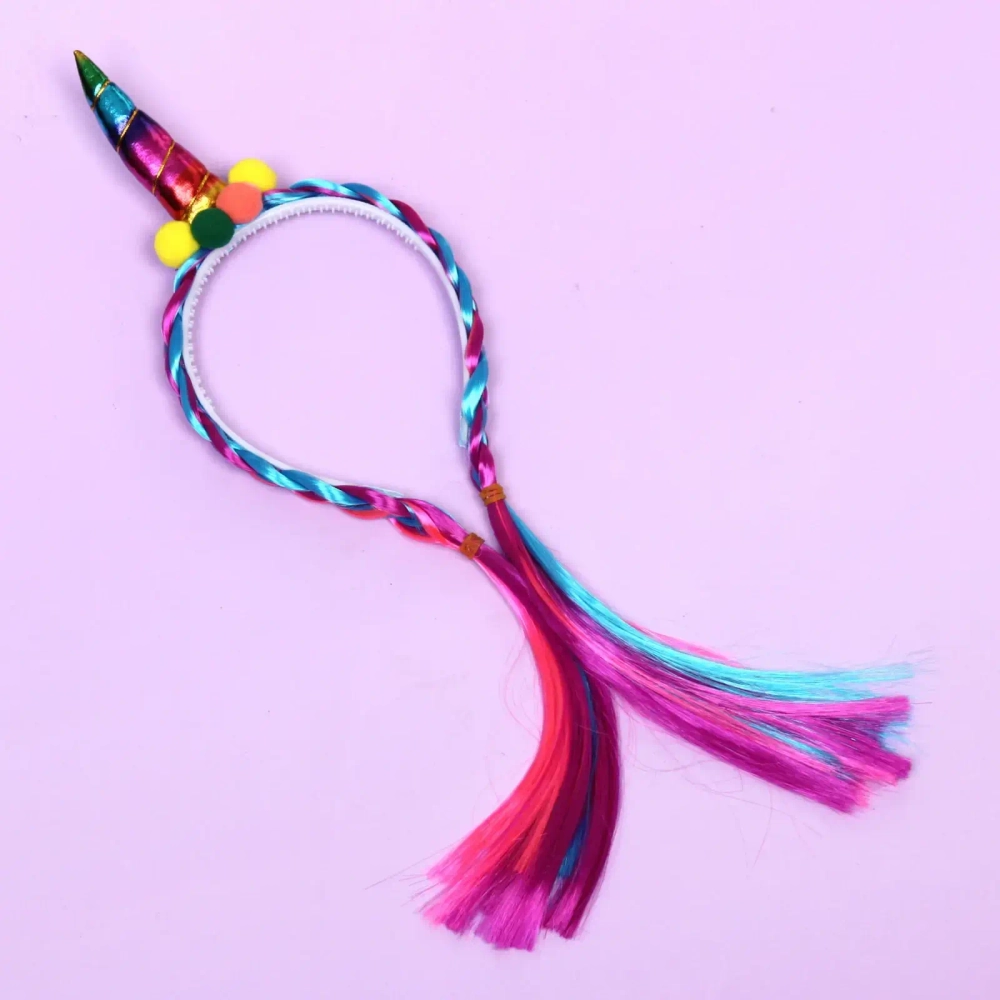 Ободок карнавальный с косичкой «Радужное настроение»