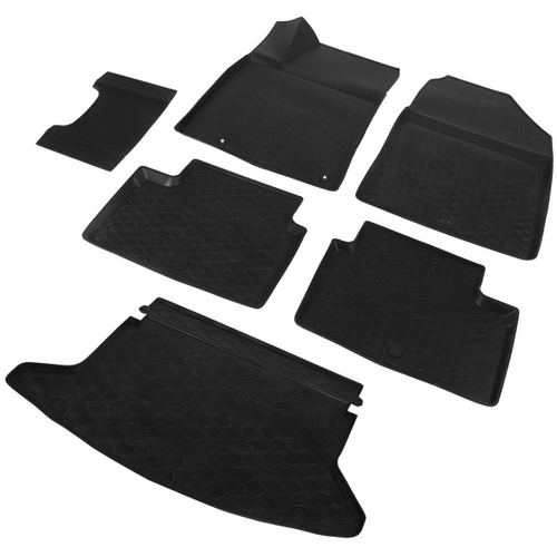 Коврики в салон и багажник автомобиля (комплект) Rival для Kia Ceed III поколение хэтчбек (кроме Premium, Premium+) 2018-2021 2021-н.в., полиуретан, 6 частей, K12801005-6