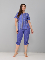 Пижама с бриджами КД-61/рогожкавасилек-цепочка