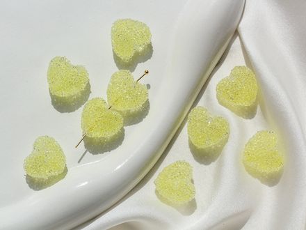 Бусина "Сахарное сердце", желтое (1шт)