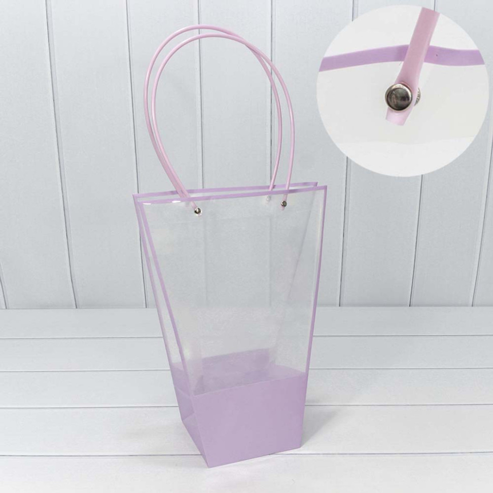 Пакет подарочный 35х26х13см Ваза для цветов (Сиреневый)