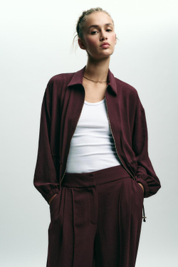 ZARA КУРТКА САФАРИ НА ШНУРКЕ, БУРГУНДИ