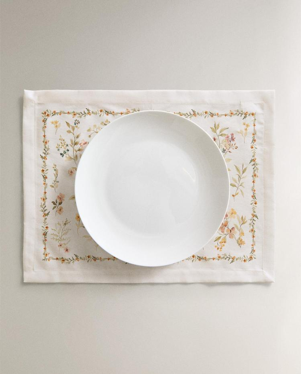 ZARA HOME САЛФЕТКА ПОД СТОЛОВЫЕ ПРИБОРЫ С ПРИНТОМ, ЗЕЛЕНЫЙ