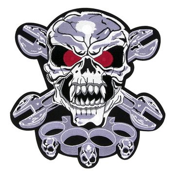 Нашивка Череп с ключами и кастетом (285 х 275 мм)