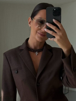 Чокер с крестом шоколадный