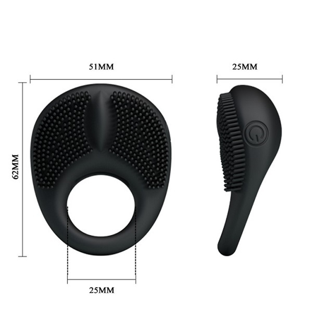 Вибрирующее эрекционное кольцо 2,5см с щетинками Pretty Love BI-210141