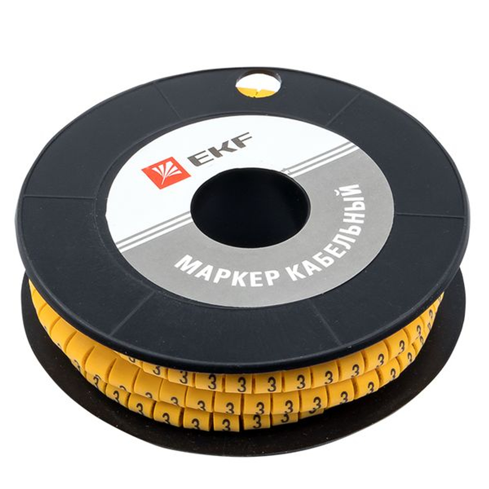 Маркер кабельный 1,5 мм2 "3" (1000 шт.) (ЕС-0) EKF PROxima (200.00 шт.)