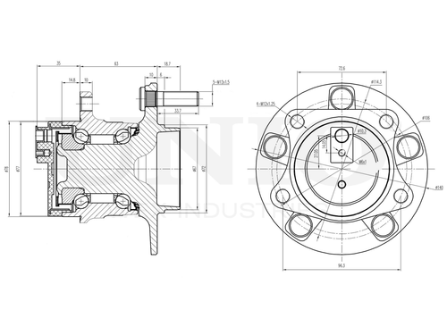 Ступица задняя (с ABS) UNIO HUB-20160