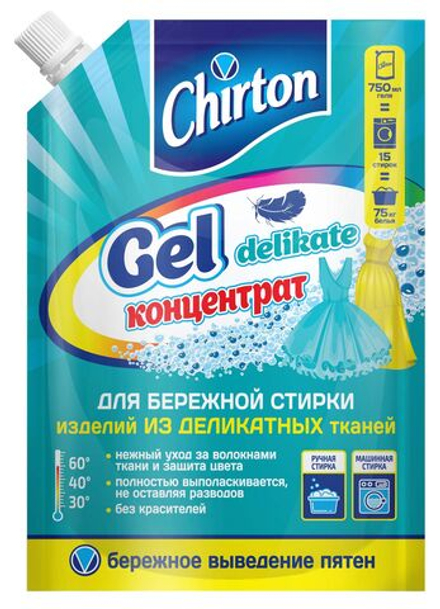 Гель д/стирки Chirton 750мл Для изделий из деликатных тканей, м/уп