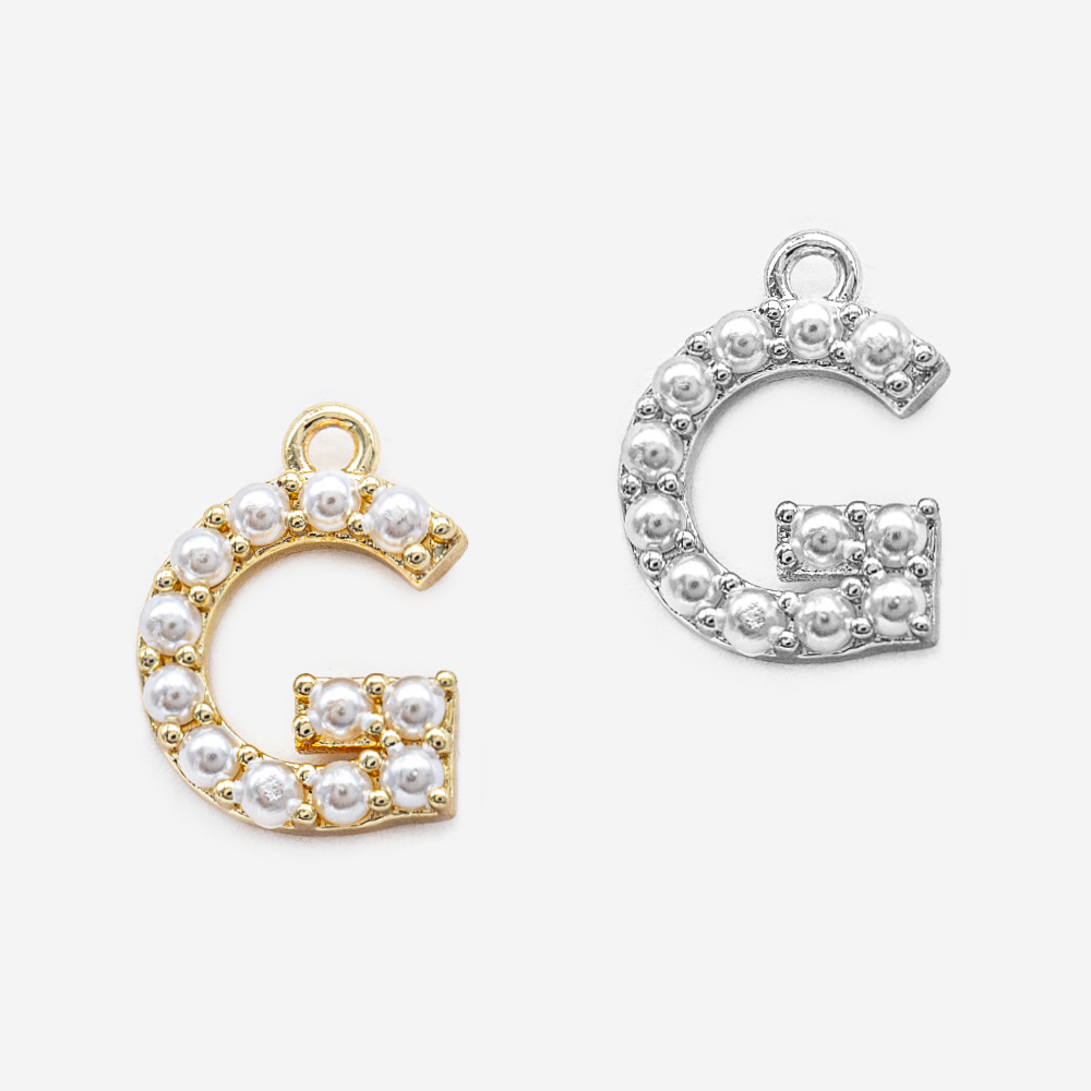 Подвеска с жемчугом в форме буквы "G", 13,4*10мм