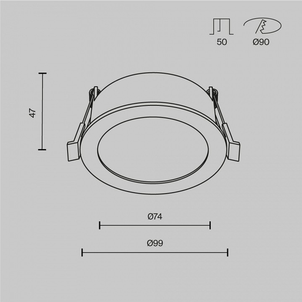 Встраиваемый светильник Maytoni Technical Orb DL130-GX53-B