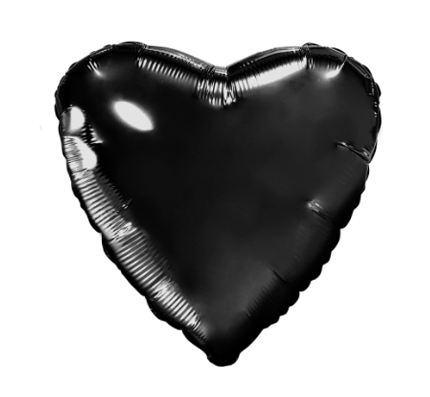 Шар (76 см) сердце, чёрный