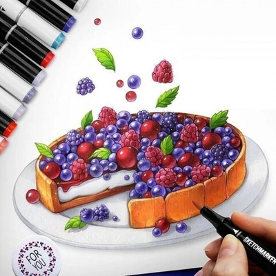 Скетч маркеры 60 шт в чехле, 012466