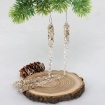 Подвеска «Хрупкие сосульки» 13 см (набор 4 шт), Шампань