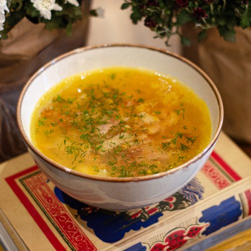 Суп с чечевицей и копченостями