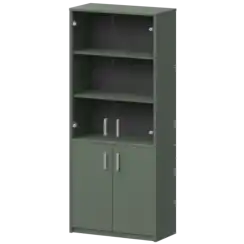 Шкаф комбинированный с прозрачным стеклом А-310/А-стл310пр Тайга 770x370x2000 Арго
