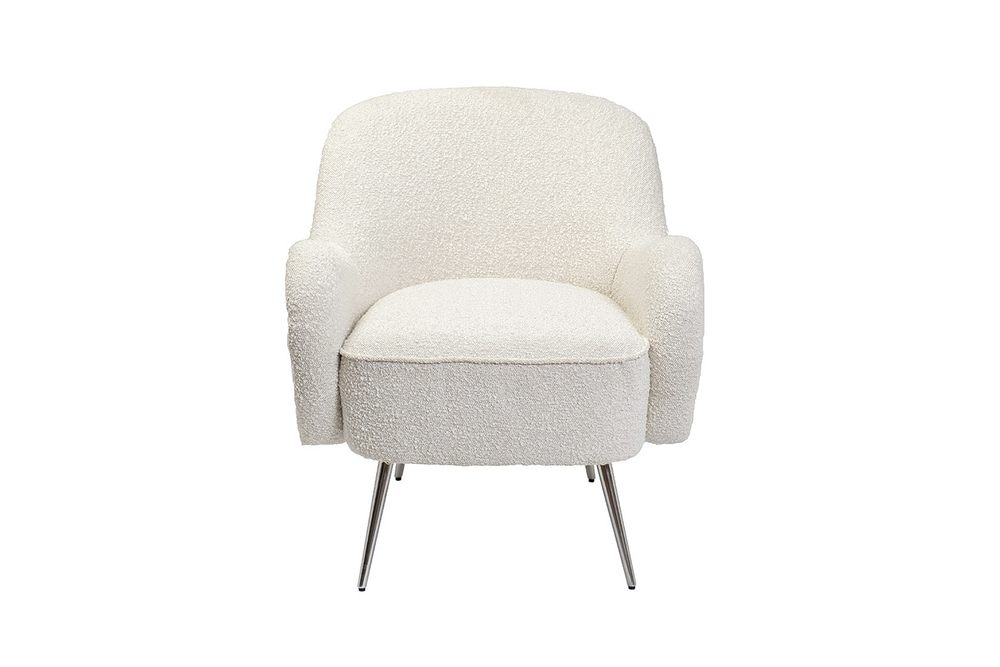 Кресло дизайнерское 72х75х76см Garda Decor кремовое букле на металлических ножках