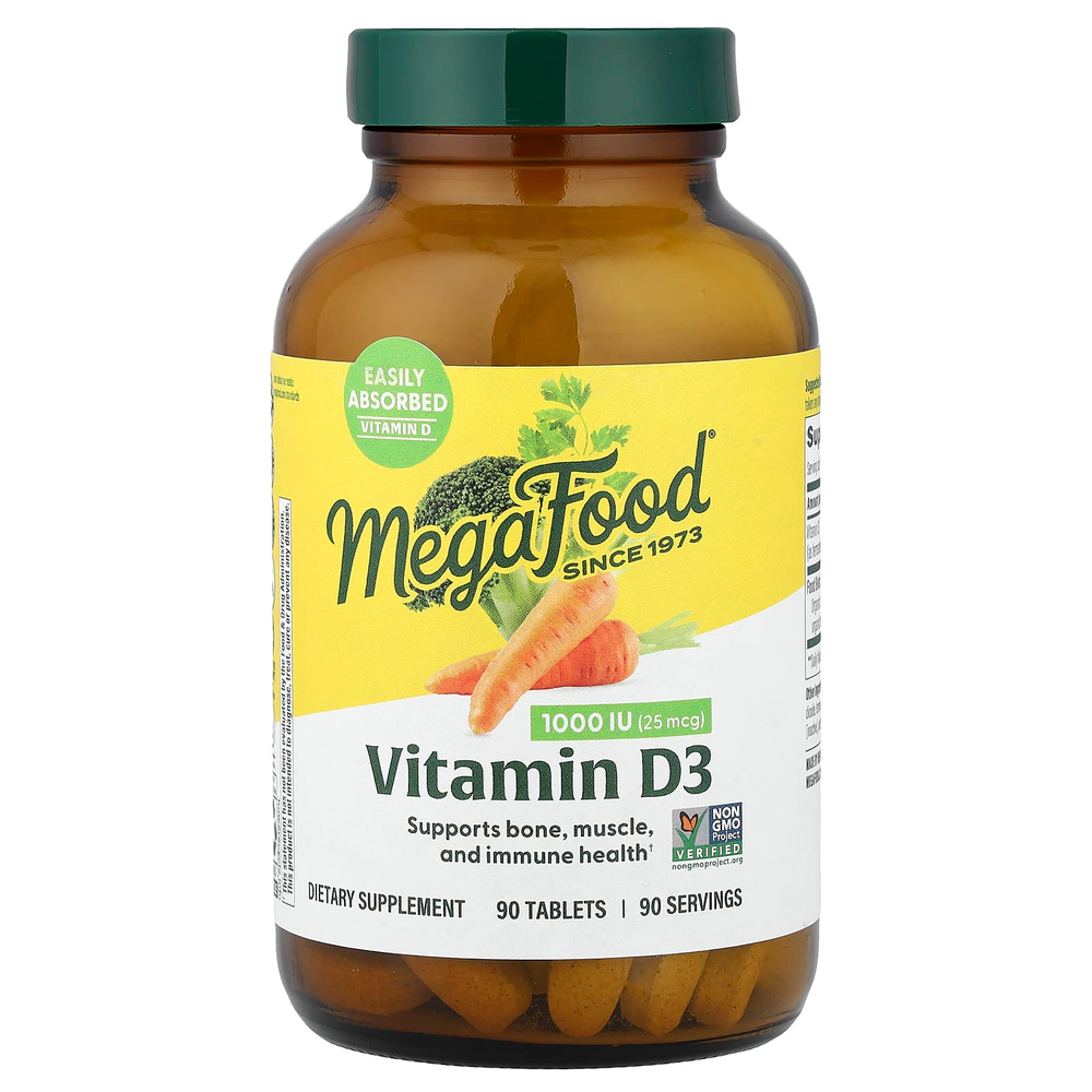 MegaFood, витамин D3, 90 таблеток