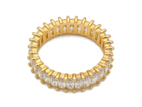 Кольцо с прозрачными кристаллами, 5мм, цвет золото