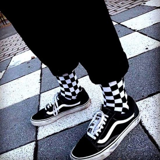 Носки "Зазеркалье", р-р 38-42 (черно-белый/без резинки)