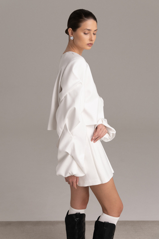 Свитшот с буфами из костюмной ткани