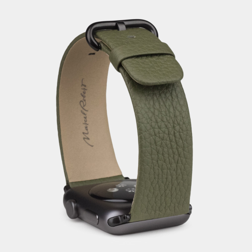 Ремешок для Apple Watch 40/41/42 mm из кожи теленка, зеленого цвета