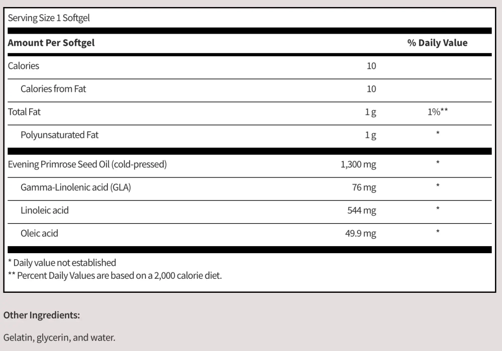 Klaire Labs - Evening Primrose oil 100 capsules