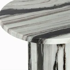 Кофейный стол Pia Ø41х41 см, черно-белый мрамор