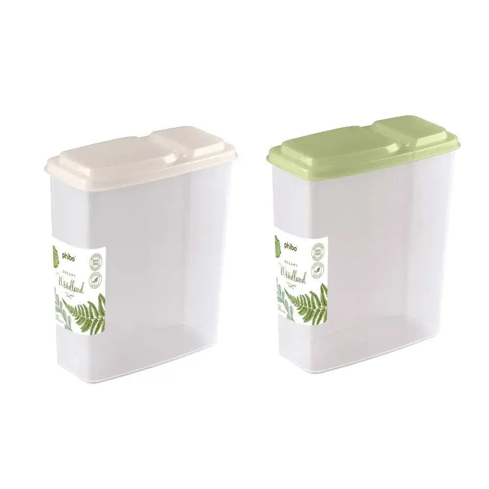 Емкость для сыпучих продуктов 2,3 л (Микс 1) Бежевый - зелёный