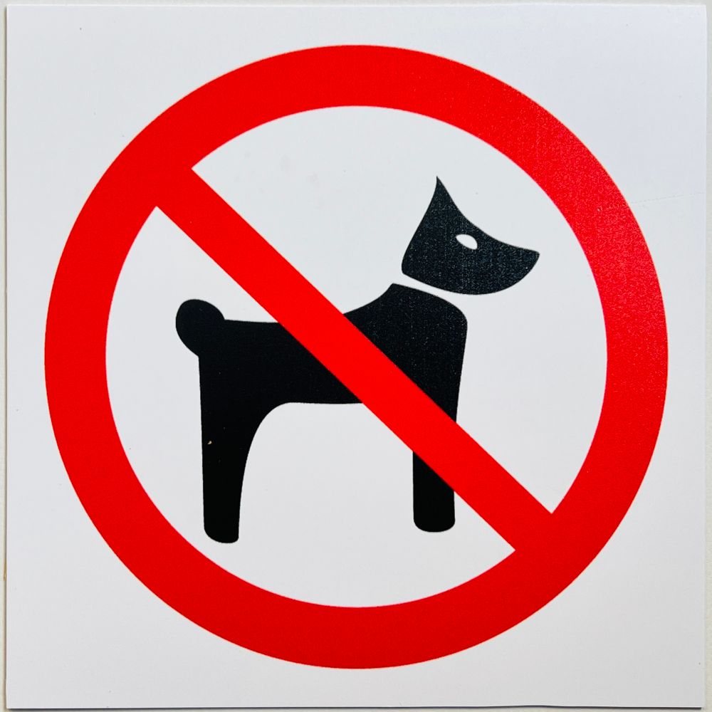 Табличка Вход с собаками и мороженым запрещен большая