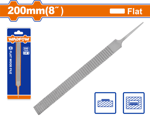 Рашпиль плоский по дереву 200 мм (12/120) WADFOW WFE2618