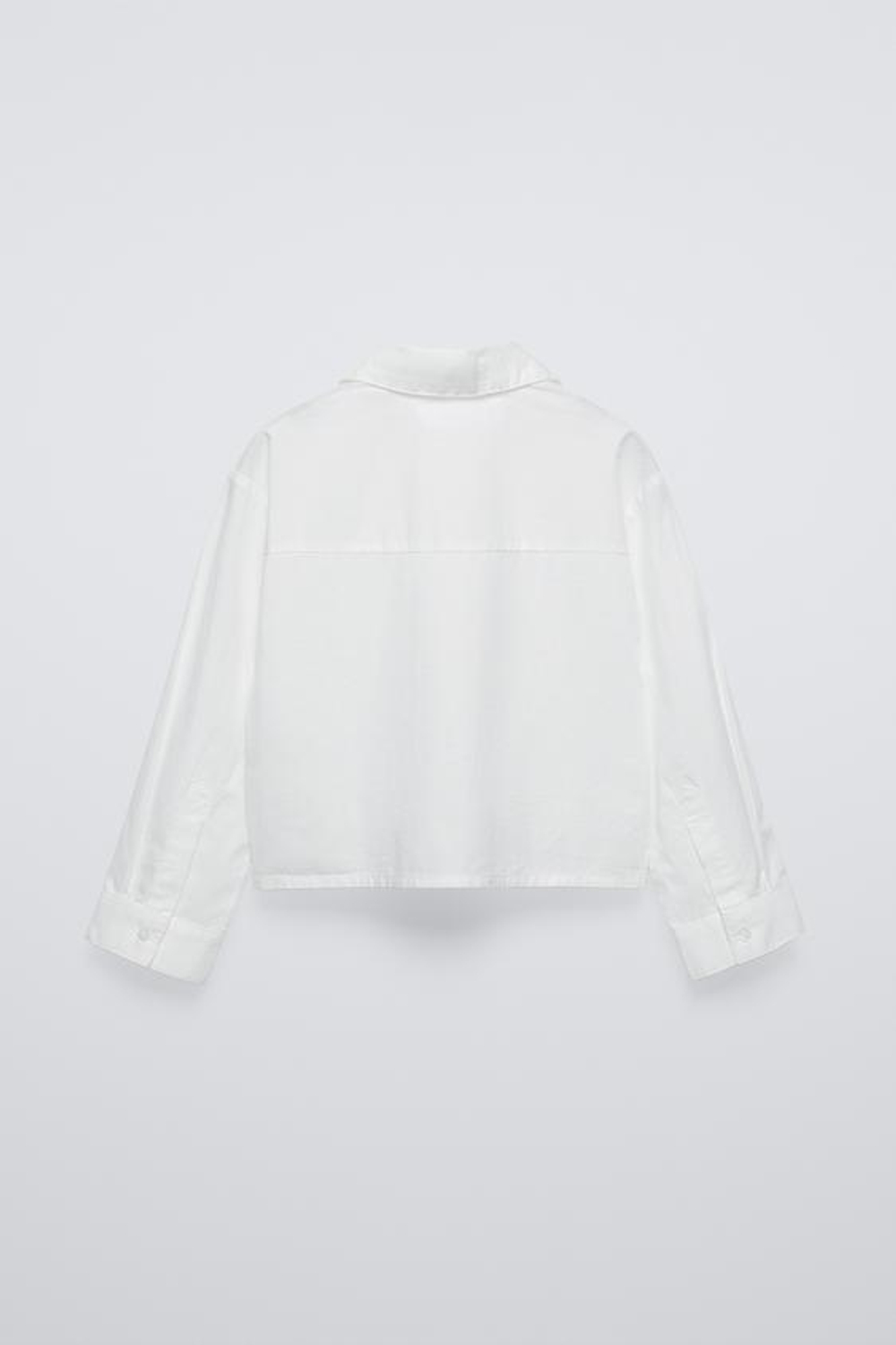 ZARA РУБАШКА С ВОРОТНИКОМ И СТРАЗАМИ, БЕЛЫЙ