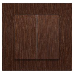 Выключатель Intro Accent 6-104-10 двойной, 10А-250В, IP20, СУ, AL/CU, венге | Intro