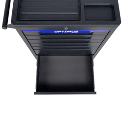 OPT-717P Тележка инструментальная, 7 полок с набором инструментов, пластиковая столешница