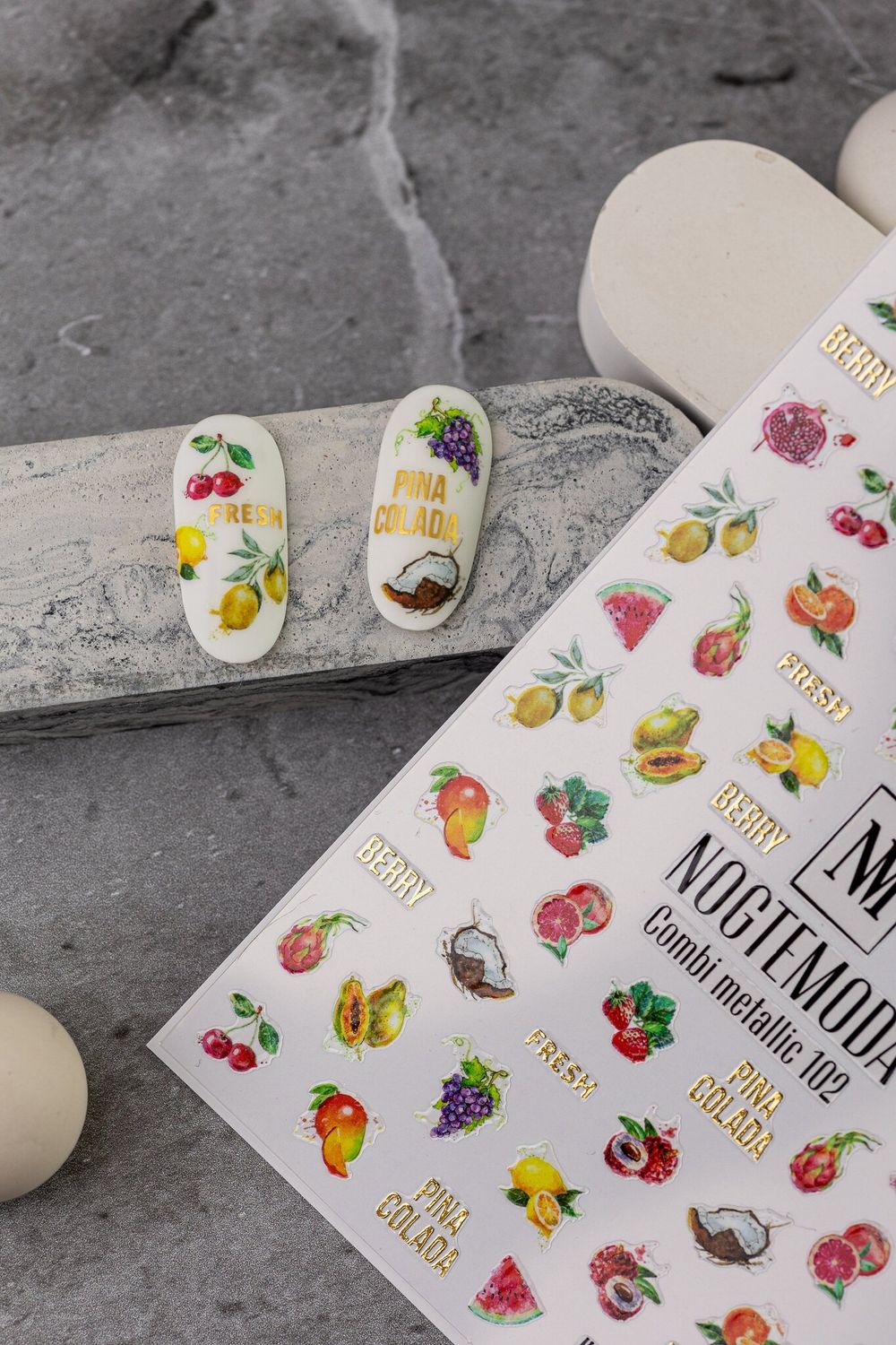 Nogtemoda Наклейки для ногтей Metallic 102