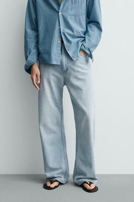 ZARA ДЖИНСЫ FLARED FIT, ГОЛУБОЙ