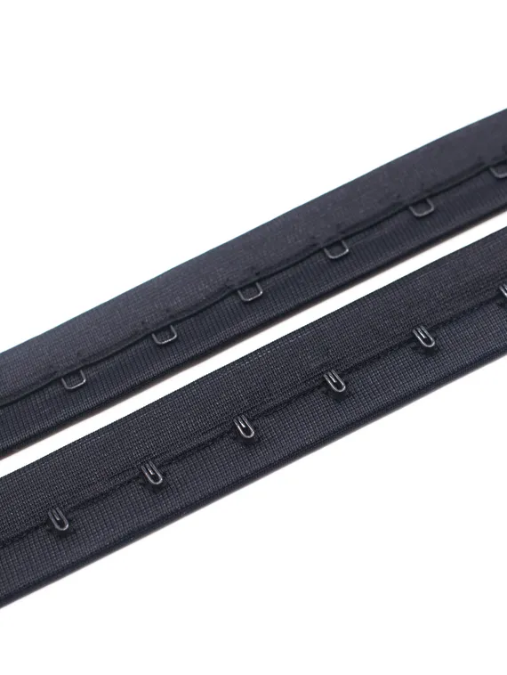 Крючки/петли на ленте, однорядные, черный 170