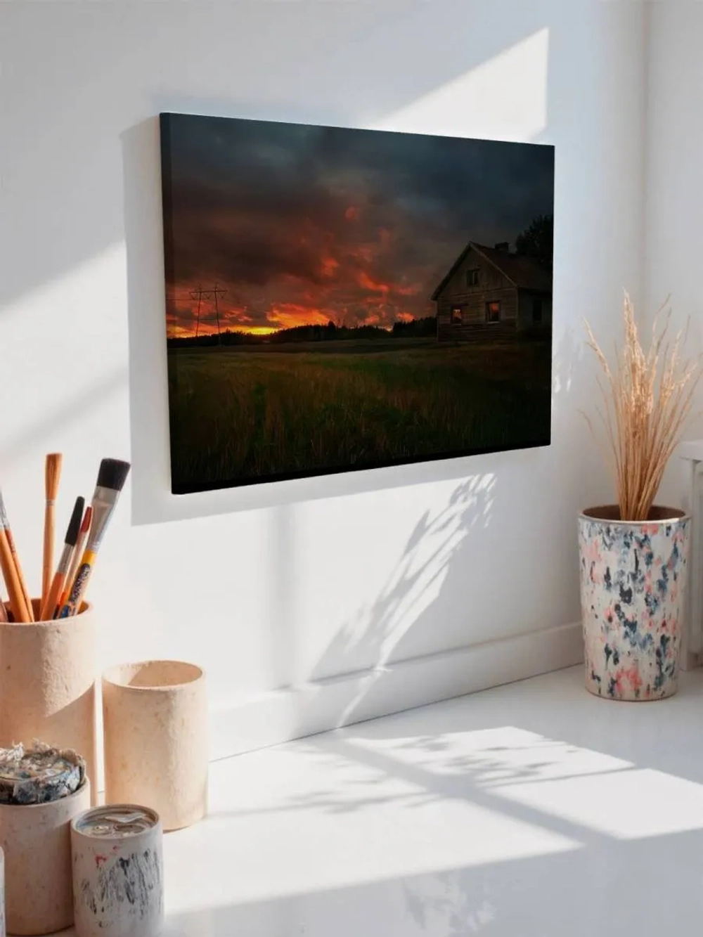 Картина на стену 40 X 50 Дом на закате