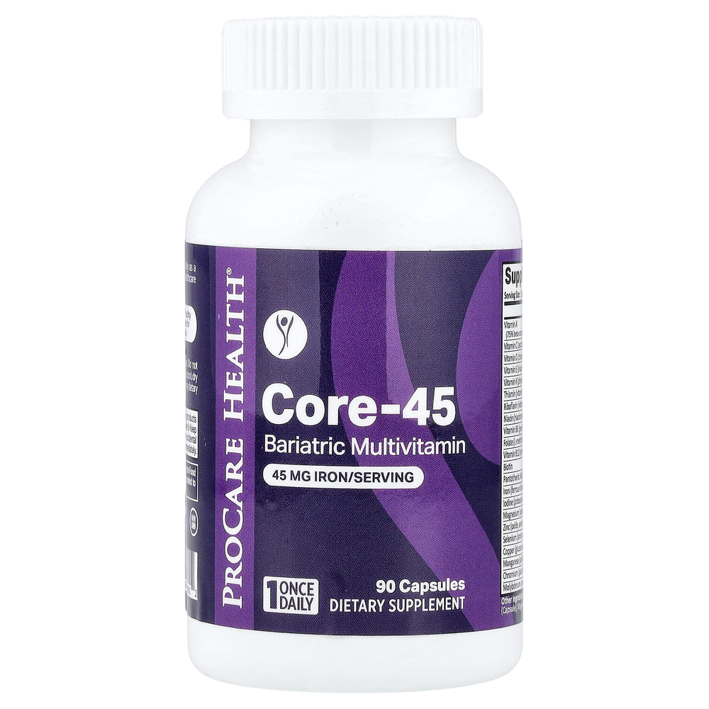 ProCare Health, Core-45, бариатрические мультивитамины, 90 капсул