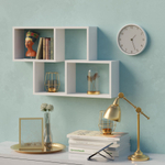 Полка настенная 4 ячейки белая в скандинавском стиле